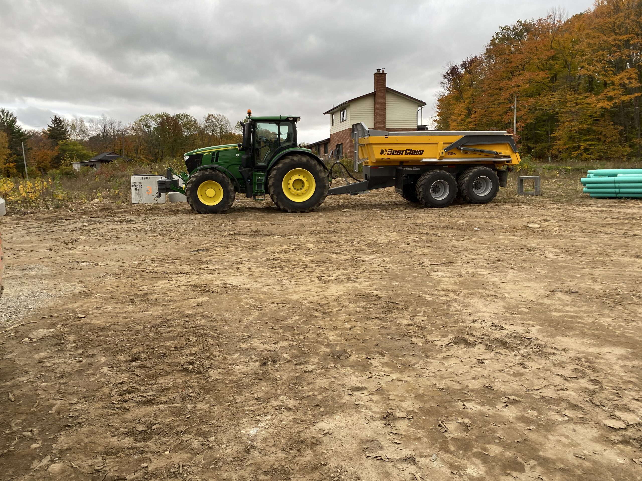 BearClaw dump trailer at construction site