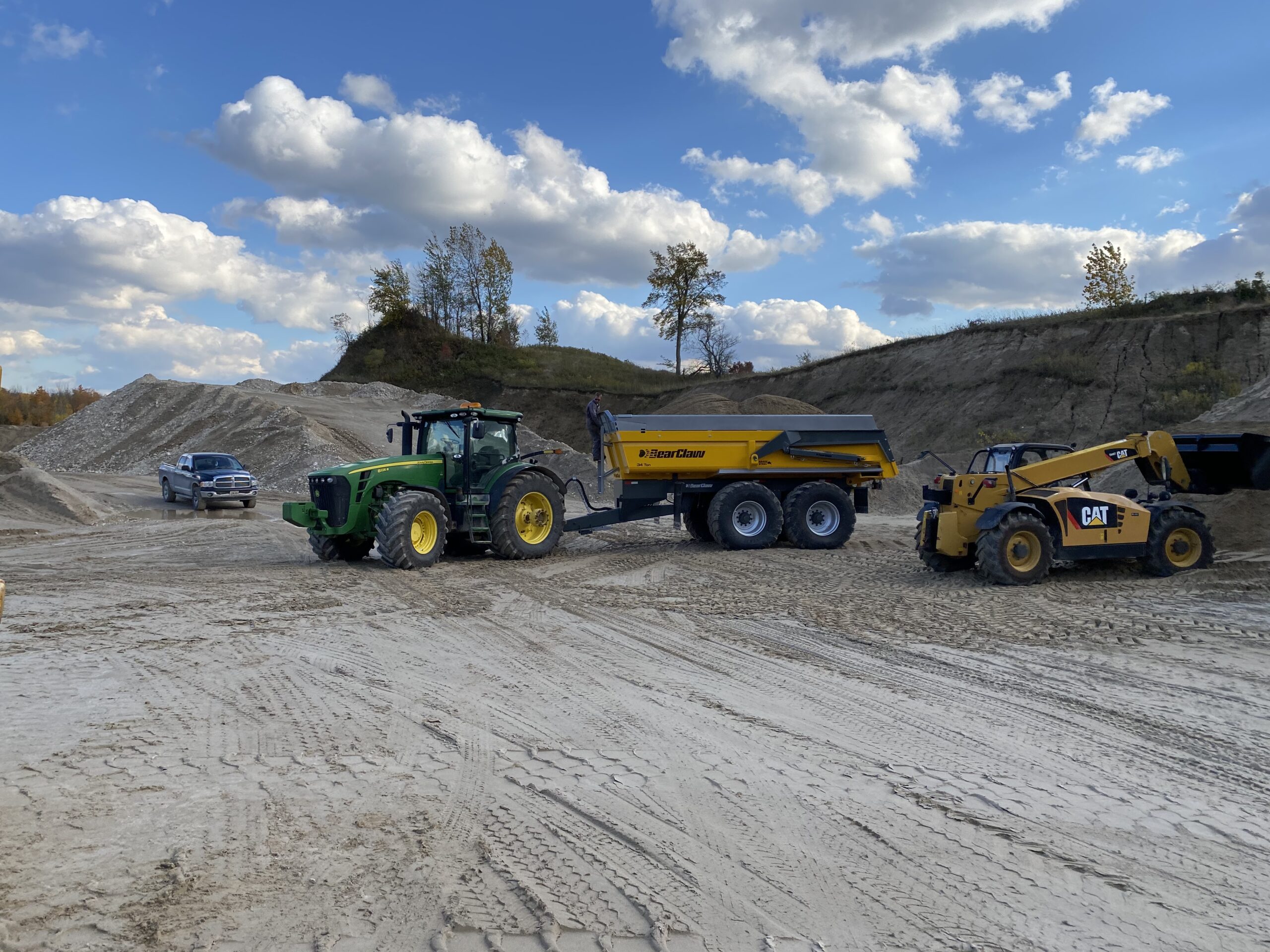 BearClaw dump trailer wide shot at quarry